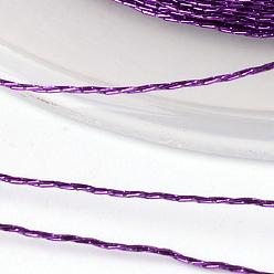Фиолетовый Круглая металлическая нить, 12 -ply, фиолетовые, 1 мм, около 54.68 ярдов (50 м) / рулон