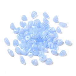 Azul Cielo Abalorios de acrílico transparentes, formas mixtas, luz azul cielo, 4.3~5.8x7.6~8.5x3.8~4.7 mm, agujero: 1.6 mm, Sobre 4200 unidades / 500 g
