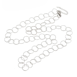 Stainless Steel Color 304 Stainless Steel Necklaces, Rolo Chains, Stainless Steel Color, 28.35x0.51 inch(72x1.3cm)