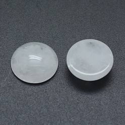 Cristal de cuarzo Cabujones de cristal de cuarzo natural, cabujones de cristal de roca, semicírculo, 12x5~6 mm