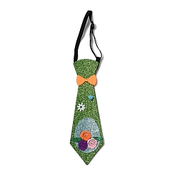 Verde Corbata de fieltro con purpurina de huevo con tema de Pascua, fiesta niños traje corbatas, para niño, con banda elástica, verde, diámetro interior: 89~157 mm