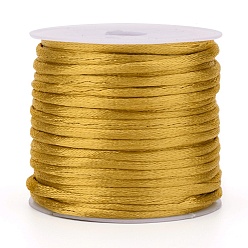 Verge D'or Corde de nylon, cordon de rattail satiné, pour la fabrication de bijoux en perles, nouage chinois, verge d'or, 2mm, environ 10.93 yards (10m)/rouleau