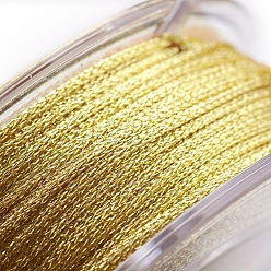 Gold Polyester Metallic Thread, Gold, 1mm, about 32.8 yards(30m)/roll