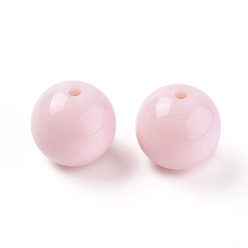 Pink Solid Chunky Bubblegum Acrylic Beads, Round, Pink, 20mm, Hole: 3mm, about 112pcs/500g