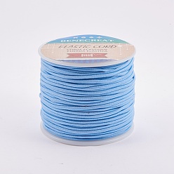 Light Sky Blue Elastic Cord, Polyester Outside and Latex Core, Light Sky Blue, 2mm, about 50m/roll, 1roll/box