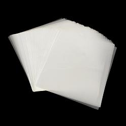 Прозрачный Прямоугольник ОПП пластиковые листы для эмали ремесел, прозрачные, 12~14x11~12 см, одностороннее толщина: 0.035 мм