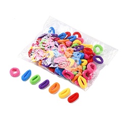 Mixed Color Girls Hair Accessories, Ponytail Holder, Elastic Hair Ties, Mixed Color, 20mm, about 96~100pcs/bag