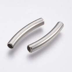 Stainless Steel Color 304 Stainless Steel Tube Beads, Stainless Steel Color, 25x5mm, Hole: 3.5mm