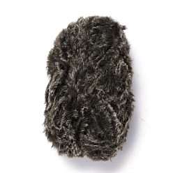 Dark Slate Gray Polyester & Nylon Yarn, Imitation Fur Mink Wool, for DIY Knitting Soft Coat Scarf, Dark Slate Gray, 4.5mm
