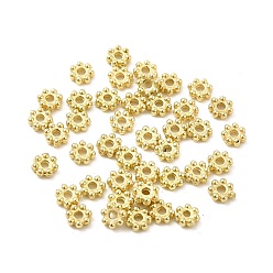 Or Perles intercalaires en plastique ccb, fleur, or, 4x1.5mm, Trou: 1.2mm