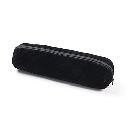 Черный Бархатные сумки на молнии, браслет ювелирных изделий, чёрные, 30x7.8 см