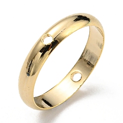 Настоящее золото 24K Латунные бусины в оправе, долговечный, круглые кольца, реальный 24 k позолоченный, 16x2.5 мм, отверстие : 1 мм