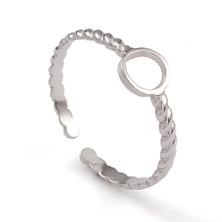Нержавеющая Сталь Цвет 304 из нержавеющей стали манжеты кольца, витое кольцо для женщин, цвет нержавеющей стали, 2~6 мм, внутренний диаметр: 17.4 мм