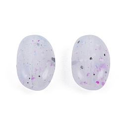 Thistle Marbled Stone Style Opaque Acrylic Beads, Oval, Thistle, 14~14.5x9~9.5x5~5.5mm, Hole: 1.8mm
