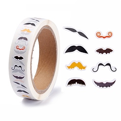 Colorful Self Adhesive Beard Pattern Sticker, Children Handmade Tools DIY Toy Craft Materials Sticker, Colorful, 0.45~2x1.3~2.1cm, about 1000pcs/roll