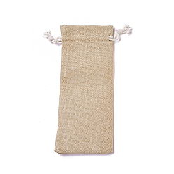 Цвет Древесины Мешковины упаковочные пакеты, шнурок сумки, деревесиные, 23.8~24x7.7~8 см