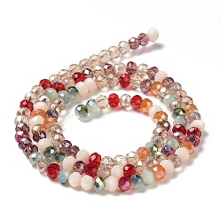 Brique Rouge Chapelets de perles en verre, facette, rondelle, firebrick, 3.5x3mm, Trou: 0.7mm, Environ 119~125 pcs/chapelet, 13.58 pouces ~ 14.37 pouces (34.5~36.5 cm)