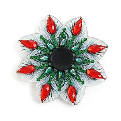 Vert 5d bricolage diamant peinture mandala bout des doigts gyro spinner kits, y compris pendentif en cristal, strass de résine, stylo, plateau & colle argile, verte, 90x90mm