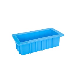 Deep Sky Blue Silicone Molds, for Handmade Soap Making, Rectangle, Deep Sky Blue, 244x130x66mm, Inner Diameter: 210x90mm