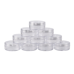 Clear Plastic Bead Containers, Seed Beads Containers, Round, about 5cm in diameter, 2.1cm high, Capacity: 10ml(0.34 fl. oz)