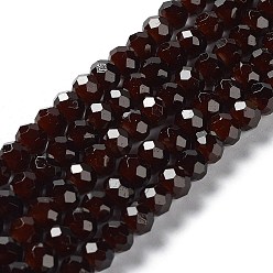 Coconut Brown Baking Painted Imitation Jade Glass Bead Strands, Faceted Rondelle, Coconut Brown, 10x8mm, Hole: 1mm, about 63~65pcs/strand, 18.90''(48~50cm)