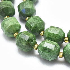 Diopside Natural Diopside Beads Strands, Faceted, Round, 11~12mm, Hole: 1.3mm, about 29pcs/Strand, 14.9 inch~15.7  inch(38~40cm)