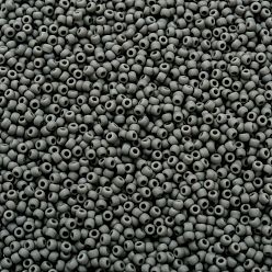 (53DF) Opaque Frost Dark Gray Toho perles de rocaille rondes, perles de rocaille japonais, (53 df) givré opaque gris foncé, 11/0, 2.2mm, Trou: 0.8mm, environ5555 pcs / 50 g