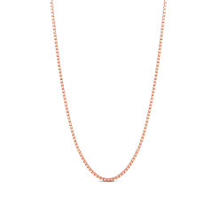 Rose Gold SHEGRACE 925 Sterling Silver Box Chain Necklaces, with S925 Stamp, Rose Gold, 17.7 inch(45cm)0.8mm