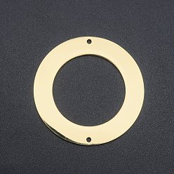 Golden 201 Stainless Steel Links Connectors, Laser Cut, Ring, Golden, 35x1mm, Hole: 1.4mm