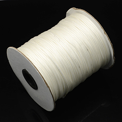 Blanc Câblés en polyester ciré coréen, blanc, 2 mm, environ 100 verges / rouleau (300 pieds / rouleau)