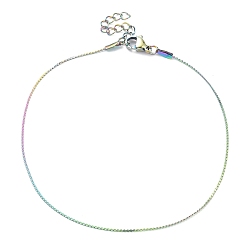 Rainbow Color Placage ionique (ip) 304 bracelet de cheville en chaîne serpentine en acier inoxydable, couleur arc en ciel, 9-1/8 pouce (23 cm)