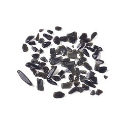 Obsidian Natural Obsidian Chip Beads, No Hole/Undrilled, 2~12x2~10x1~3mm, about 11200pcs/1000g