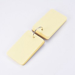 Yellow Kraft Loose-leaf Note Book Paper, Binder Ring Easy Flip Flash Cards Study Memo Pads, Yellow, 88x54x19mm, about 50sheet/pc