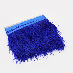 Синий Мода страусиных перьев ткань нить аксессуары костюма, синие, 80~100 мм, о 10yards / мешок