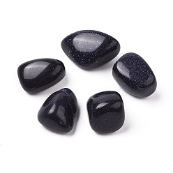 Blue Goldstone 5Pcs Synthetic Blue Goldstone Beads, Tumbled Stone, Vase Filler Gems, No Hole/Undrilled, Nuggets, 20~35x13~23x8~22mm