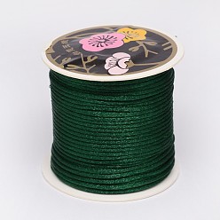Dark Green Nylon Thread, Rattail Satin Cord, Dark Green, 1.5mm, about 38.27 yards(35m)/roll