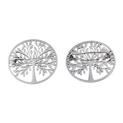 Stainless Steel Color 201 Stainless Steel Tree of Life Lapel Pin, Creative Badge for Backpack Clothes, Nickel Free & Lead Free, Stainless Steel Color, 42.5x7mm, Pin: 0.7mm