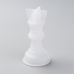 Blanc Moule en silicone d'échecs, jeux de famille moules de coulée en résine époxy, pour bricolage enfants jeu de table adulte, roi, blanc, 67x36mm, diamètre intérieur: 25 mm