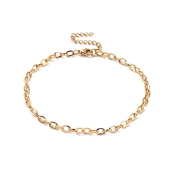 Doré  Placage sous vide 304 bracelet chaîne câble en acier inoxydable pour hommes femmes, or, 9-1/4~9-3/8 pouce (23.5~23.7 cm)