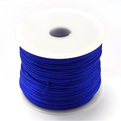 Azul Hilo de nylon, cordón de satén de cola de rata, azul, 1.5 mm, aproximadamente 49.21 yardas (45 m) / rollo