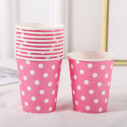 Pale Violet Red Polka Dot Pattern Disposable Party Paper Cups, for Birthday Party Supplies, Pale Violet Red, 75x85mm
