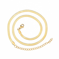 Golden 304 Stainless Steel Herringbone Chains Necklace for Men, Golden, 13.39 inch(34cm), Wide: 3mm