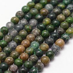 African Jade Natural African Jade Beads Strands, Round, 3mm, Hole: 0.5mm, about 125pcs/strand
