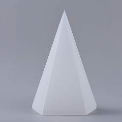 Белый Силиконовые формы с пятиугольным конусом своими руками, формы для литья смолы, для уф-смолы, изготовление ювелирных изделий из эпоксидной смолы, белые, 82x85x124 мм, внутренний диаметр: 80x73 мм