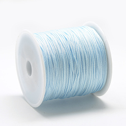Bleu Ciel Clair Fil de nylon, corde à nouer chinoise, lumière bleu ciel, 0.8mm, environ 109.36 yards (100m)/rouleau