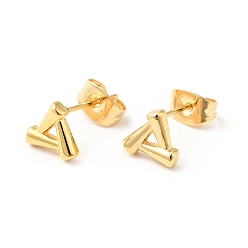 Golden 304 Stainless Steel Tiny Triangle Stud Earrings with 316 Stainless Steel Pins for Women, Golden, 7x7mm, Pin: 0.6mm