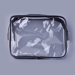 Clear Plastic Cosmetic Bag, Rectangle, Clear, 18.5x14x4.5cm