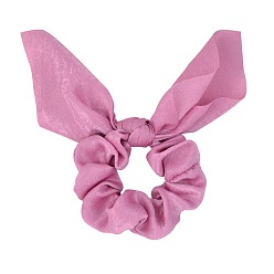 Flamingo Rabbit Ear Polyester Elastic Hair Accessories, for Girls or Women, Scrunchie/Scrunchy Hair Ties, Flamingo, 165mm
