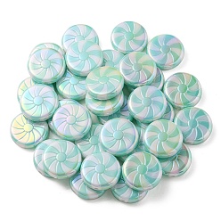 Vert Pâle Placage uv perles acryliques opaques, lollipop, vert pale, 23x7mm, Trou: 2.5mm