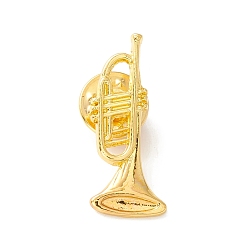 Oro Broche de aleación de tuba, pin de solapa de instrumento musical para ropa de mochila, dorado, 29.5x12x1.5 mm, pin: 1 mm